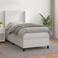 Boxspring met matras kunstleer wit 90x200 cm