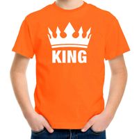 Oranje Koningsdag King shirt met kroon jongens