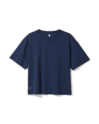 HEMA Dames T-shirt oversized fit donkerblauw (donkerblauw)