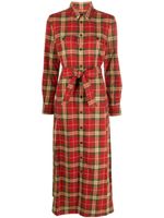 Polo Ralph Lauren robe mi-longue à carreaux - Rouge Polo Ralph Lauren robe mi-longue à carreaux - Rouge