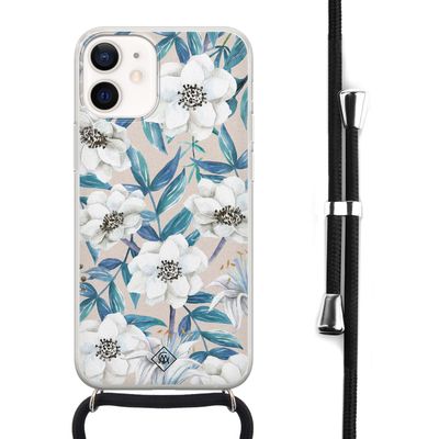 iPhone 12 mini hoesje met koord - Touch of flowers