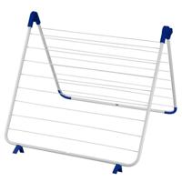 Droogrek voor in bad - verstelbaar 60-120 cm - 9 meter drooglengte - wit/blauw frame - wasrek