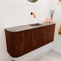 Toiletmeubel Mondiaz Joya Dlux | 103.2 cm | Meubelkleur Ruby | Faye wastafel Oza Wasbak Midden | Zonder kraangat(en)
