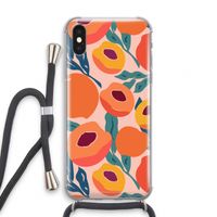 Perzik: iPhone XS Transparant Hoesje met koord