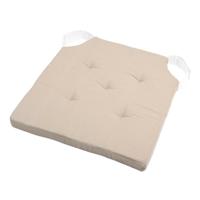 Stof Textile stoelkussen DUO - beige - 38 x 38 x 4 cm - klittenband sluiting Stof Textile stoelkussen DUO - beige - 38 x 38 x 4 cm - klittenband sluiting