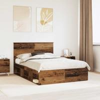 Bedframe met hoofdeinde Oudhout 140 x 190 cm Massief grenenhout