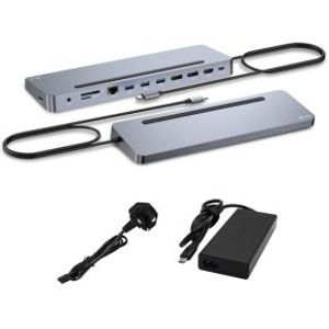 I-tec USB-C Metal Ergonomic 3x 4K Display Docking Station with Power Delivery 100 W + Universal Char