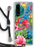 Papegaaien: Sony Xperia 5 III Transparant Hoesje met koord