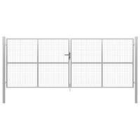 Tuinpoort gegalvaniseerd staal 400x150 cm zilver