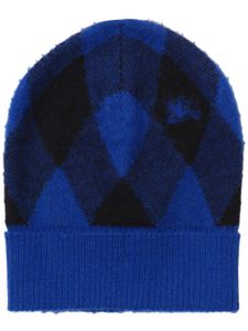 Burberry bonnet à logo intarsia - Bleu