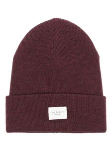 rag & bone bonnet Addison en maille - Rouge