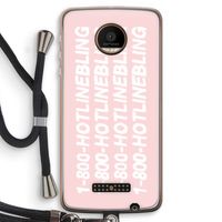 Hotline bling pink: Motorola Moto Z Force Transparant Hoesje met koord