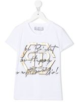 Philipp Plein Junior t-shirt en coton à imprimé graphique - Blanc - thumbnail