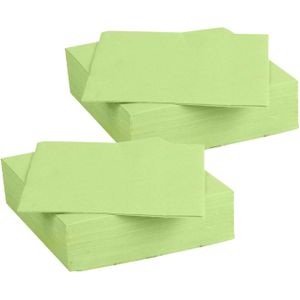 Diner/feest servetten - 60x - lime groen - 38 x 38 cm - papier - 3-laags