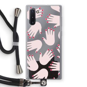 Hands pink: Samsung Galaxy Note 10 Transparant Hoesje met koord