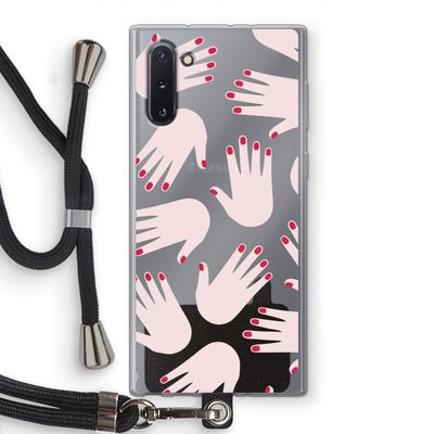 Hands pink: Samsung Galaxy Note 10 Transparant Hoesje met koord