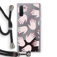 Hands pink: Samsung Galaxy Note 10 Transparant Hoesje met koord