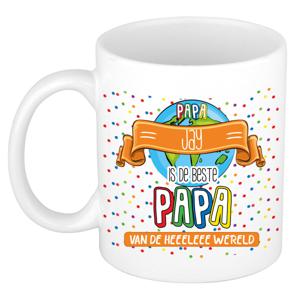 Naam mok papa Jay - wit - de beste - keramiek - 300 ml - Vaderdag/verjaardag