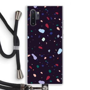 Dark Rounded Terrazzo: Samsung Galaxy Note 10 Plus Transparant Hoesje met koord