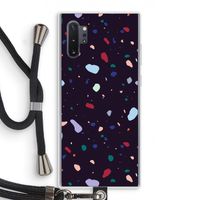 Dark Rounded Terrazzo: Samsung Galaxy Note 10 Plus Transparant Hoesje met koord