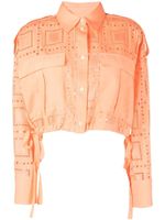 MSGM chemise crop en broderie anglaise - Orange - thumbnail