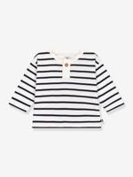 Gestreept longsleeveshirt voor baby PETIT BATEAU marineblauw