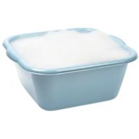 Afwasbak en huishoud teil - 10 liter - lichtblauw - kunststof - 36 x 34 x 14 cm