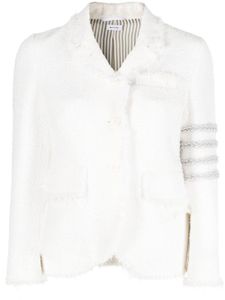 Thom Browne veste en tweed à 4 bandes signature - Blanc