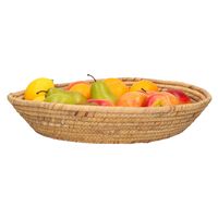 Rieten fruitmand/serveerschaal bruin groot 42 x 42 cm