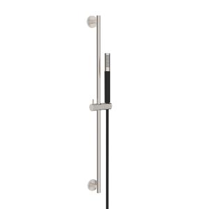 Glijstang set Wiesbaden UniMatch | 75 cm | Incl.Handdouche en Doucheslang | Messing | Rond | Geborsteld staal/mat zwart