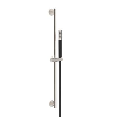 Glijstang set Wiesbaden UniMatch | 75 cm | Incl.Handdouche en Doucheslang | Messing | Rond | Geborsteld staal/mat zwart
