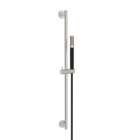 Glijstang set Wiesbaden UniMatch | 75 cm | Incl.Handdouche en Doucheslang | Messing | Rond | Geborsteld staal/mat zwart