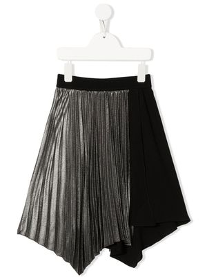 Givenchy Kids jupe plissée à ourlet asymétrique - Noir