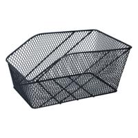 Fietsmand voor bagagedrager - zwart - metaal - 13 liter - 46 x 30 x 13 cm - incl. Tyraps   -