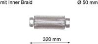 LRT Flexible pipe, exhaust sy d=50mm l=320mm