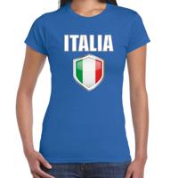 Verkleed T-shirt voor dames - Itali? landen supporters - blauw - fan - aanmoedigen
