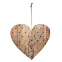 Clayre & Eef Decoratie snijplank 38x40 cm Bruin Hout Hartvormig