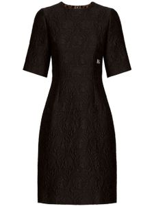 Dolce & Gabbana robe mi-longue à fleurs en jacquard - Noir