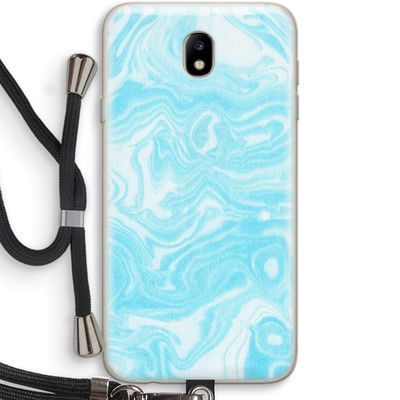 Waterverf blauw: Samsung Galaxy J7 (2017) Transparant Hoesje met koord