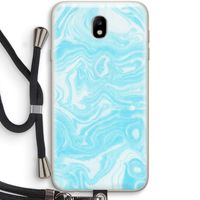Waterverf blauw: Samsung Galaxy J7 (2017) Transparant Hoesje met koord