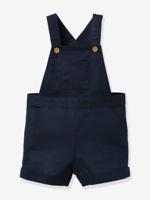 Salopet met short voor baby's van linnen en katoen CYRILLUS marineblauw