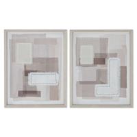 Canvas Home ESPRIT Beige Grijs Abstract Modern 40 x 2,5 x 50 cm (2 Stuks)