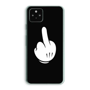 Middle finger black: Google Pixel 5a 5G Transparant Hoesje