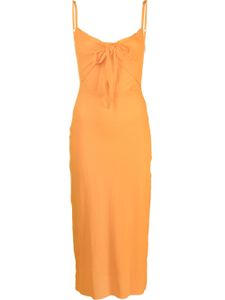 Patou robe mi-longue à taille nouée - Orange