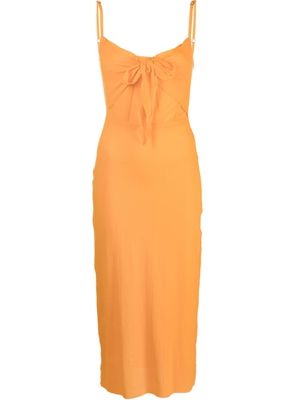 Patou robe mi-longue à taille nouée - Orange
