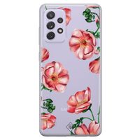 Samsung Galaxy A72 transparant hoesje - Red flowers