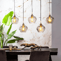 Light & Living Hanglamp 'Rakel' 5-Lamps, kleur Antiek Brons / Smoke