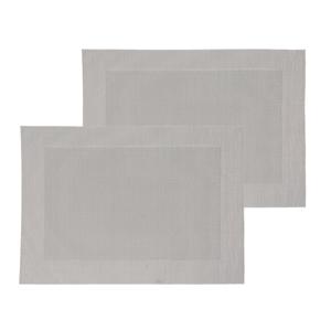 Secret de Gourmet diner placemat Texaline - Set van 12x stuks - grijs - 50 x 35 cm - Onderleggers