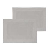 Secret de Gourmet diner placemat Texaline - Set van 12x stuks - grijs - 50 x 35 cm - Onderleggers