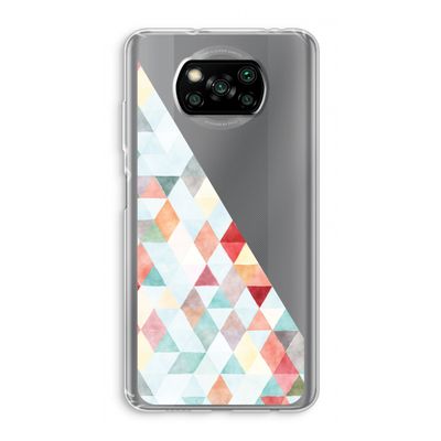 Gekleurde driehoekjes pastel: Xiaomi Poco X3 NFC Transparant Hoesje